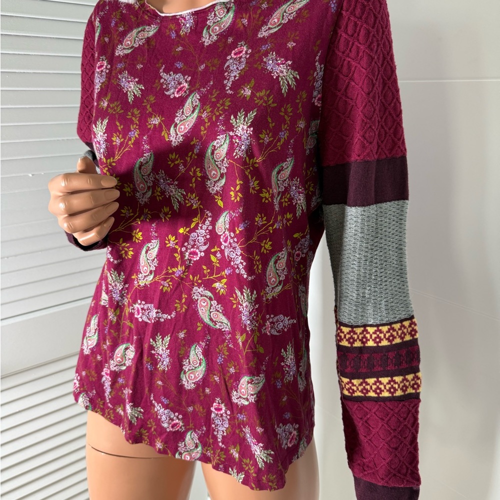 Sundance boho floral long sleeve top size large - Picture 3 of 12